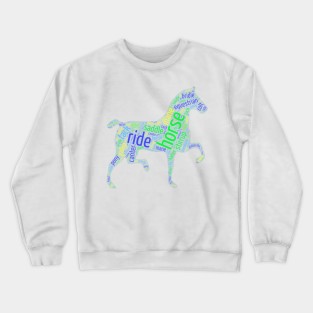 Colorful Word Art Horse Crewneck Sweatshirt